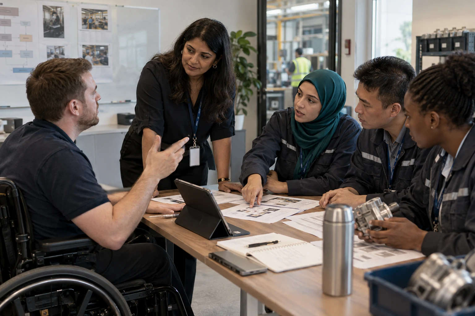 A programme team reviews responsibilities and readiness for transition.