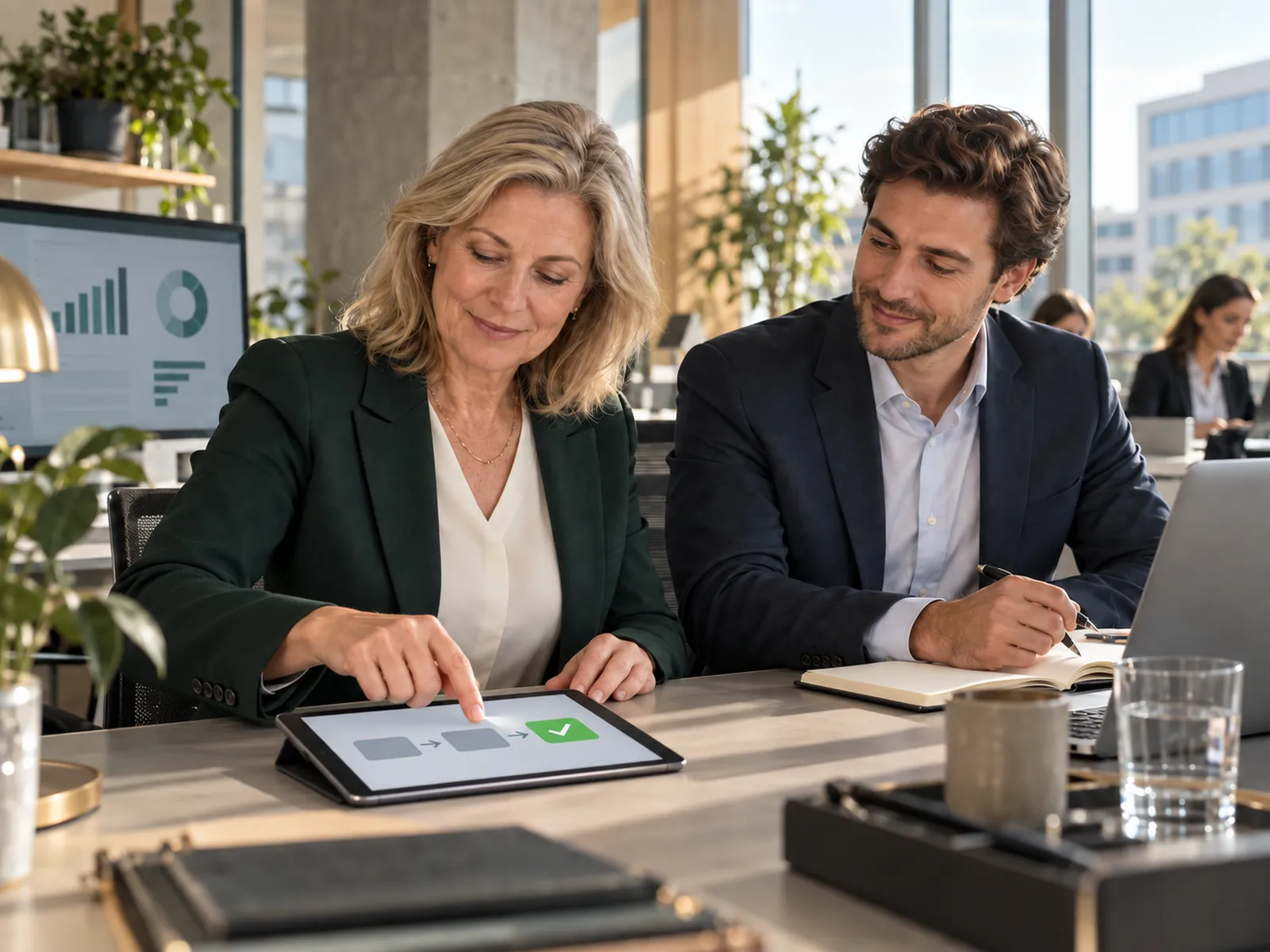 A finance manager approves an exception the system has prepared.