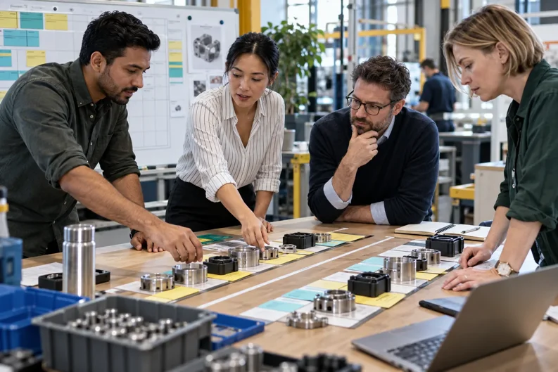 A team models operating choices before committing to a new direction.